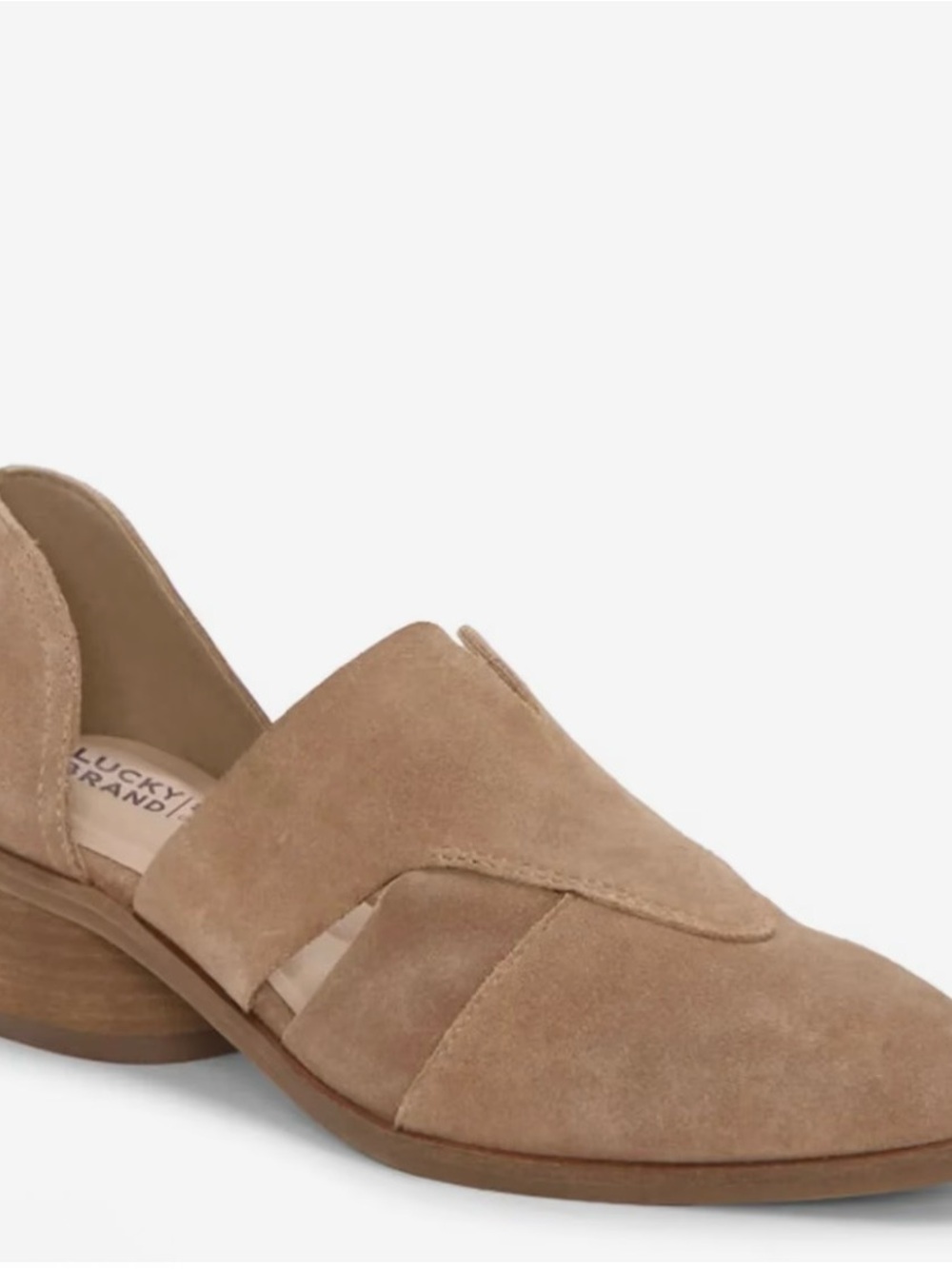 Lucky Brand Beige Suede Slip-On Mule Sz 6.5 NIB